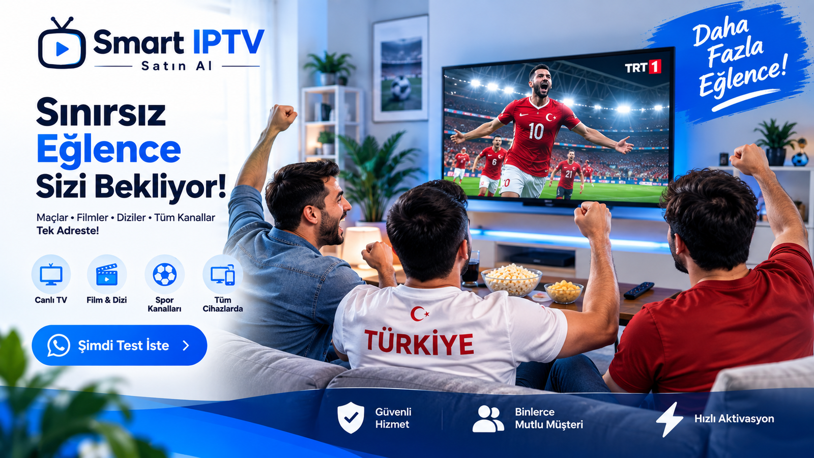 IPTV teste ile televizyonda yayın kalitesini deneyen izleyiciler