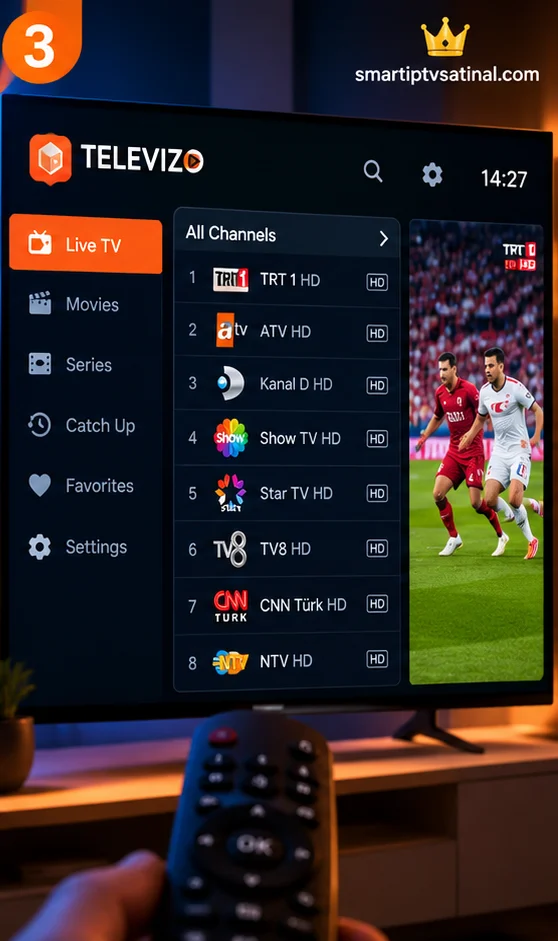 Xtream IPTV kurulum sonrası kanal listesi kontrolü